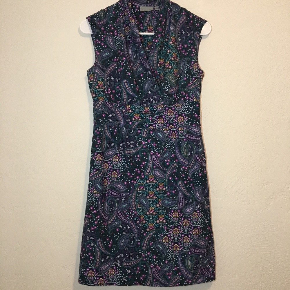 *SOLD*   ATHLETA Dahlia Dark Green Paisley Printed Dress